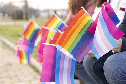 People holding flags