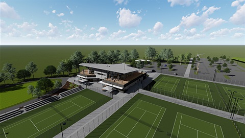 Preliminary concept aerial view Glen Waverley sports hub