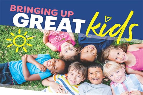 Event banner for a parenting program called Bringing Up Great Kids 