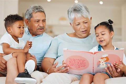 Grandparents with their grandchildren