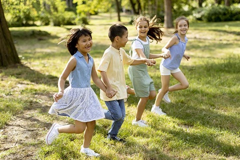 Kids having fun in the park