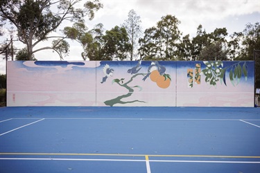 Carlson Reserve Side by Side mural courtside view