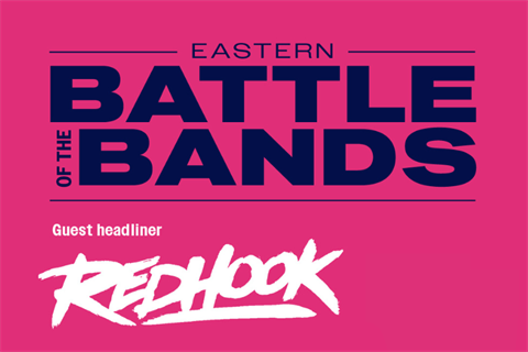 Eastern battle of the bands 2024 banner featuring Redhook