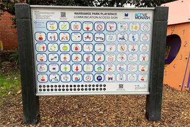 Warrawee Park playspace communication access board