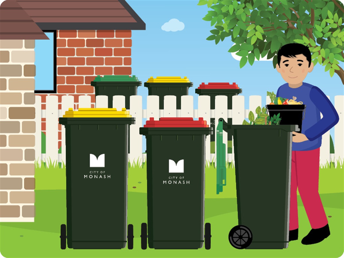 Waste collection calendar inserted into Monash Bulletin City of Monash