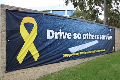 Image of Road Safety Banner at Civic Centre