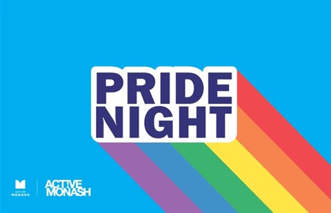 Pride Night logo with rainbow colours