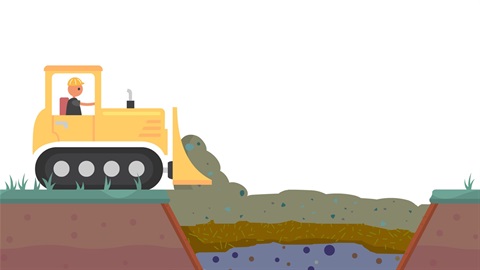 Bulldozer at a Landfill 